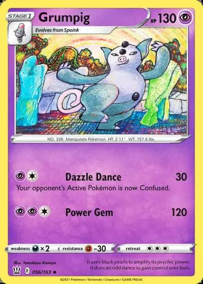 Grumpig 56/163 Battle Styles Pokemon card