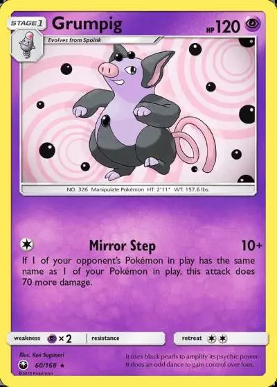 Grumpig 60/168 Celestial Storm Pokemon card