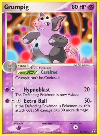 Grumpig 32/107 Deoxys Pokemon card