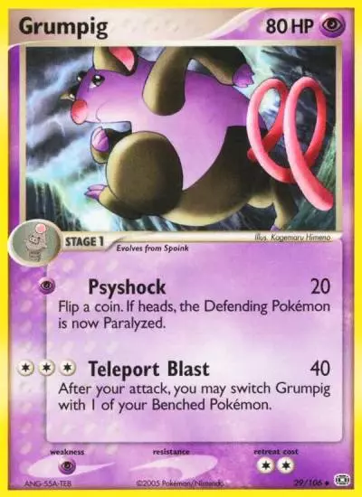 Grumpig 29/106 Emerald Pokemon card