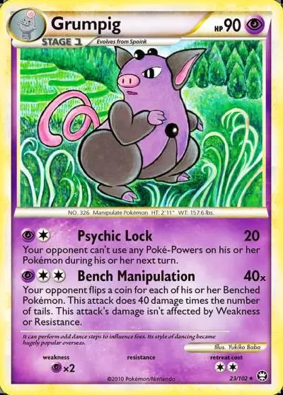 Grumpig 23/102 HS—Triumphant Pokemon card