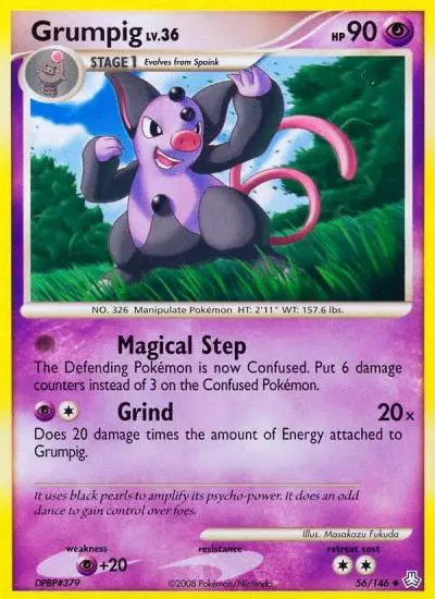 Grumpig 56/146 Legends Awakened Pokemon card