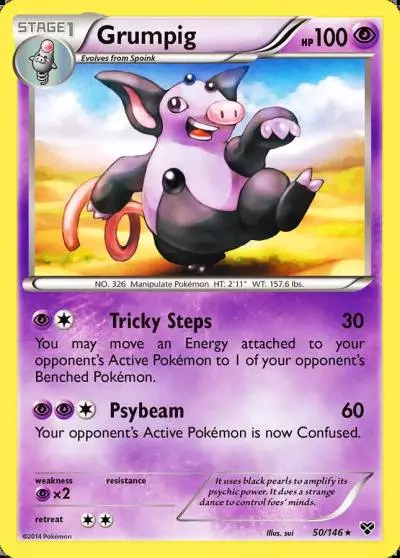 Grumpig 50/146 XY Pokemon card