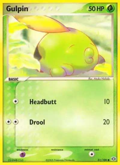 Gulpin 51/106 Emerald Pokemon card