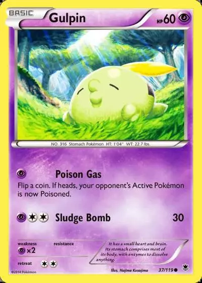 Gulpin 37/119 Phantom Forces Pokemon card
