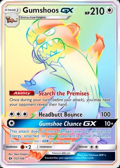 Gumshoos-GX 157/149 Sun & Moon Pokemon card