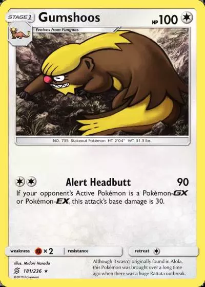 Gumshoos 181/236 Unified Minds Pokemon card