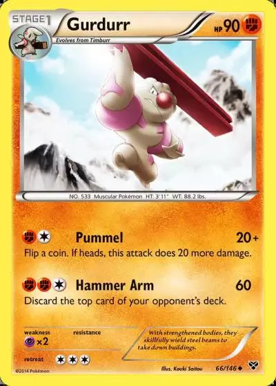 Gurdurr 66/146 XY Pokemon card