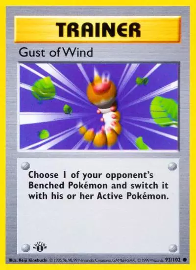 Gust of Wind 93/102 Base Pokemon card