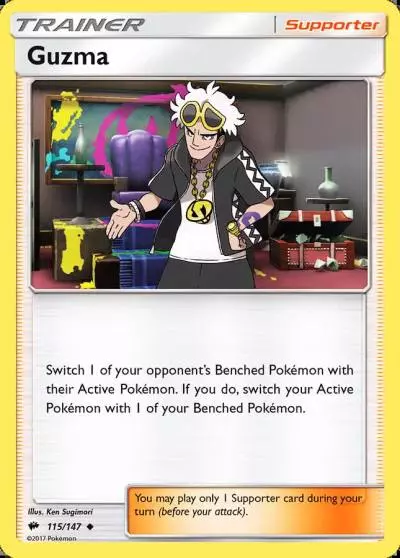 Guzma 115/147 Burning Shadows Pokemon card