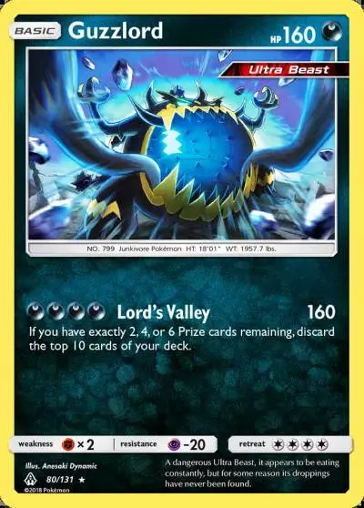 Guzzlord 80/131 Forbidden Light Pokemon card