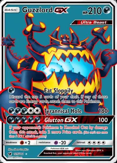 Guzzlord-GX 105/111 Crimson Invasion Pokemon card