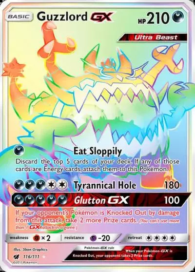 Guzzlord-GX 116/111 Crimson Invasion Pokemon card