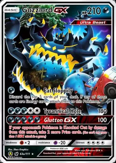 Guzzlord-GX 63a/111 Crimson Invasion Pokemon card