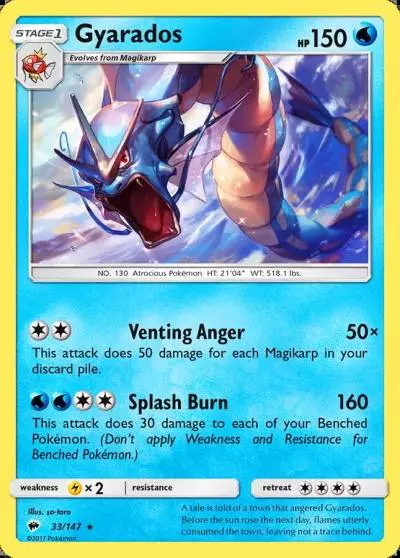 Gyarados 33/147 Burning Shadows Pokemon card