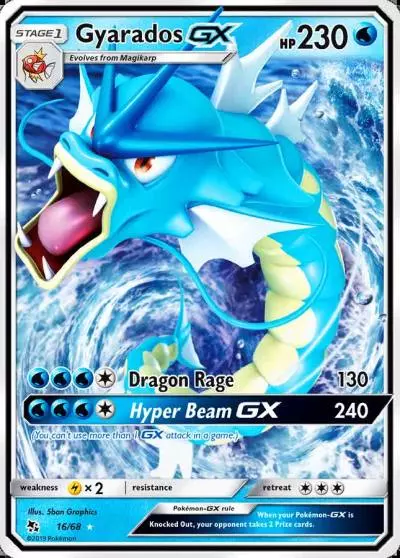 Gyarados-GX 16/68 Hidden Fates Pokemon card