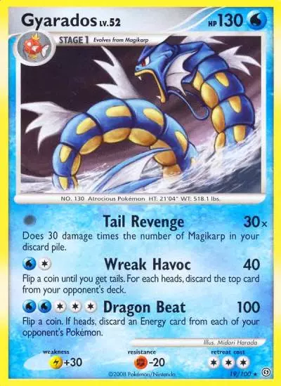 Gyarados 19/100 Stormfront Pokemon card