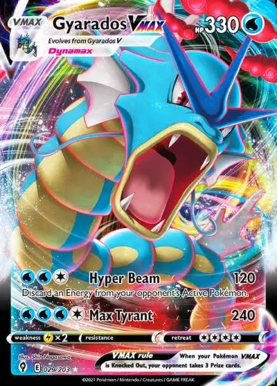 Gyarados VMAX 29/203 Evolving Skies Pokemon card