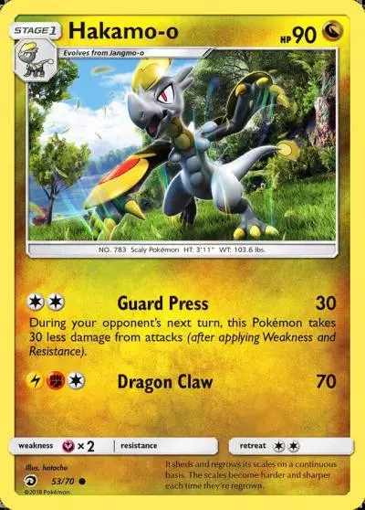 Hakamo-o 53/70 Dragon Majesty Pokemon card