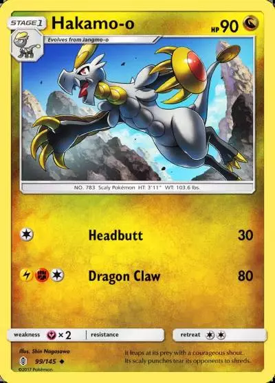 Hakamo-o 99/145 Guardians Rising Pokemon card
