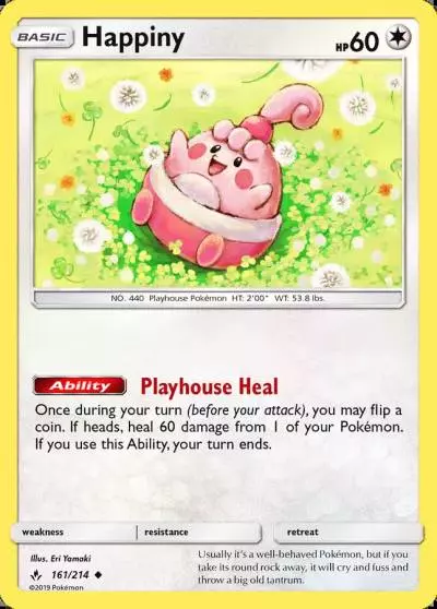 Happiny 161/214 Unbroken Bonds Pokemon card