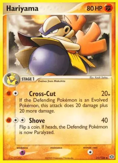 Hariyama 31/106 Emerald Pokemon card