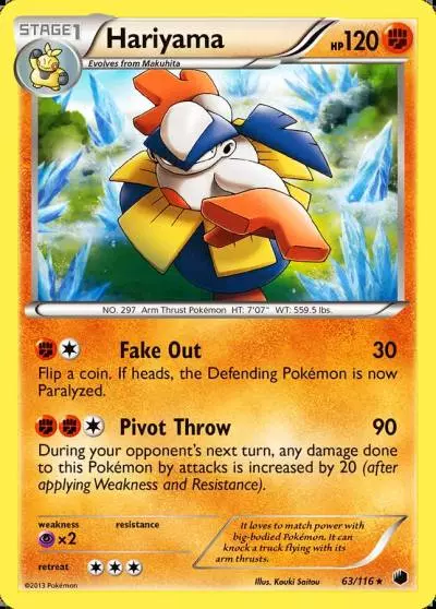 Hariyama 63/116 Plasma Freeze Pokemon card