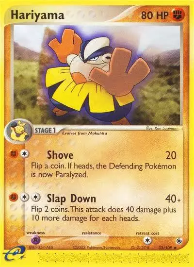 Hariyama 33/109 Ruby & Sapphire Pokemon card
