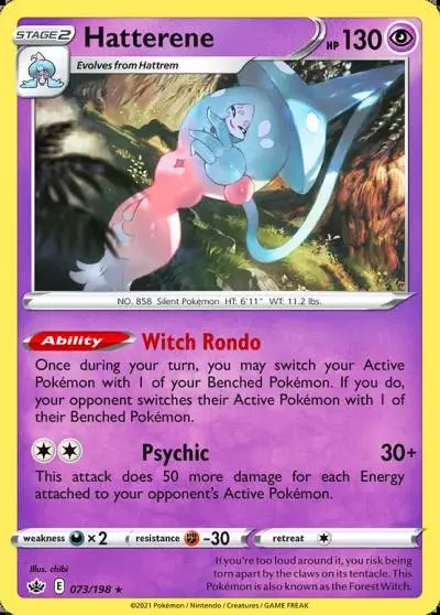 Hatterene 73/198 Chilling Reign Pokemon card