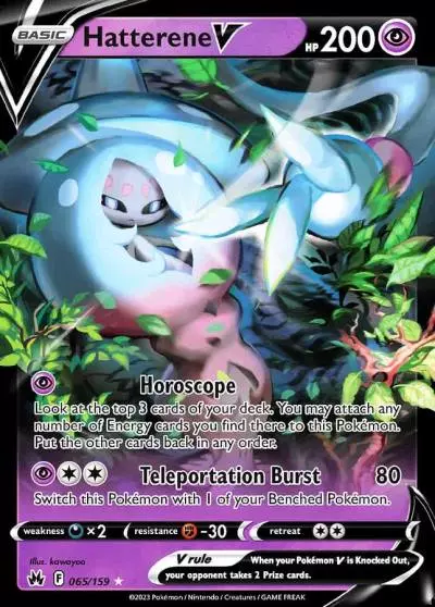 Hatterene V 65/159 Crown Zenith Pokemon card