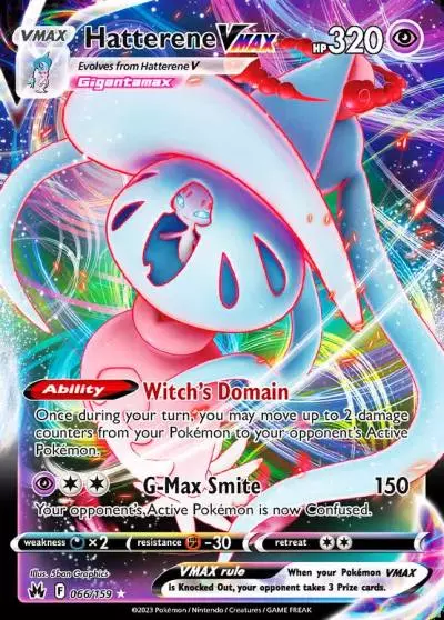 Hatterene VMAX 66/159 Crown Zenith Pokemon card