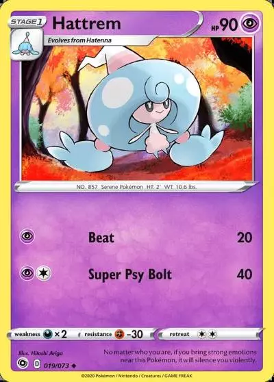 Hattrem 19/73 Champion's Path Pokemon card