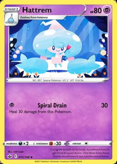 Hattrem 72/198 Chilling Reign Pokemon card