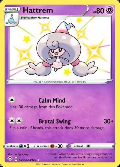 Hattrem SV055/122 Shining Fates Shiny Vault Pokemon card