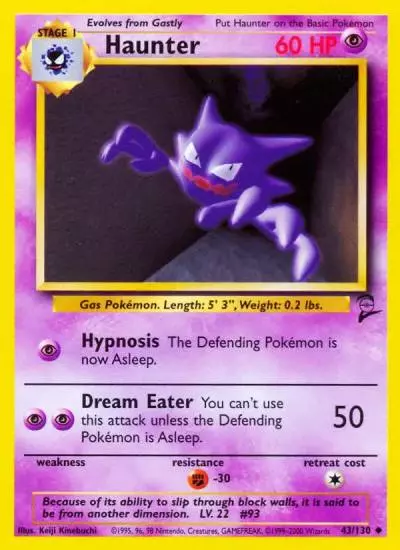 Haunter 43/130 Base Set 2 Pokemon card