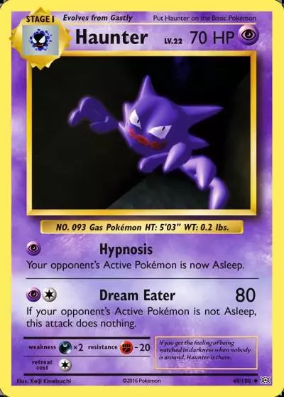 Haunter 48/108 Evolutions Pokemon card
