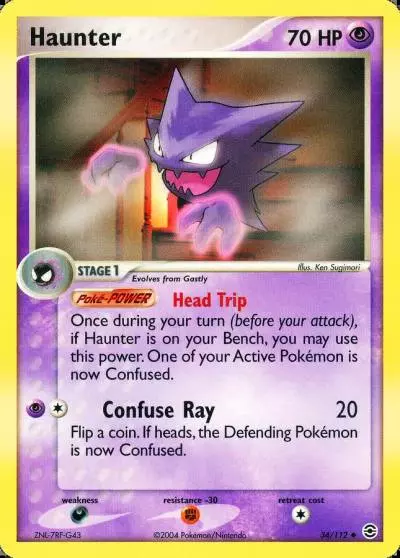 Haunter 34/112 FireRed & LeafGreen Pokemon card