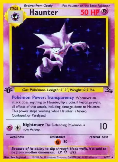 Haunter 6/62 Fossil Pokemon card