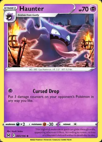 Haunter 65/196 Lost Origin Pokemon card