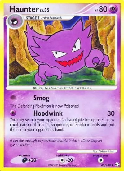 Haunter 40/100 Stormfront Pokemon card