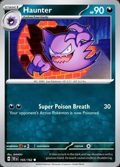 Haunter 103/162 Temporal Forces Pokemon card