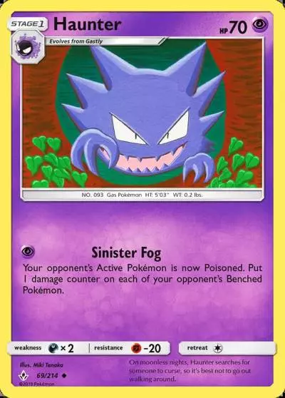 Haunter 69/214 Unbroken Bonds Pokemon card