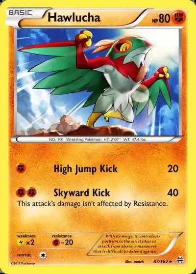 Hawlucha 87/162 BREAKthrough Pokemon card