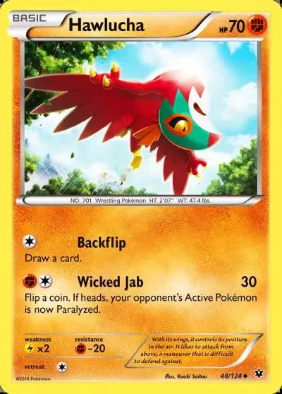 Hawlucha 48/124 Fates Collide Pokemon card
