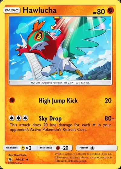 Hawlucha 70/131 Forbidden Light Pokemon card