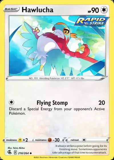 Hawlucha 216/264 Fusion Strike Pokemon card