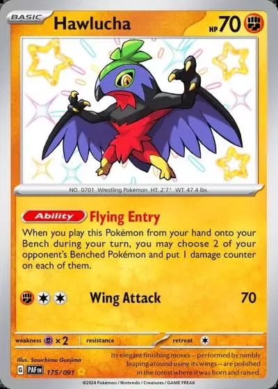 Hawlucha 175/91 Paldean Fates Pokemon card