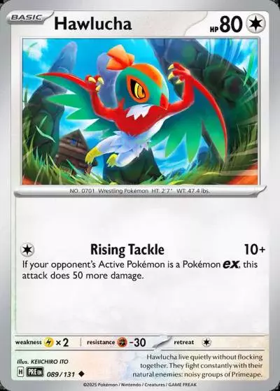 Hawlucha 89/131 Prismatic Evolutions Pokemon card