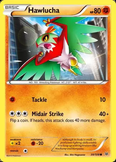 Hawlucha 39/108 Roaring Skies Pokemon card
