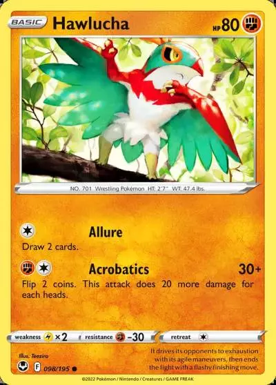 Hawlucha 98/195 Silver Tempest Pokemon card